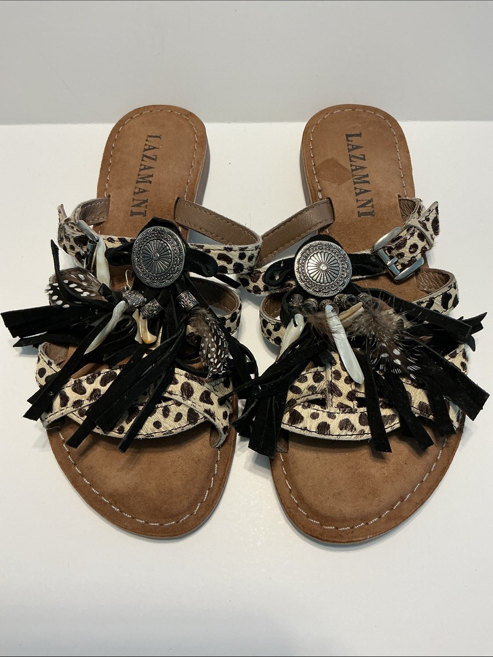 Lazamani Tribal Sandals Tan Sz 7